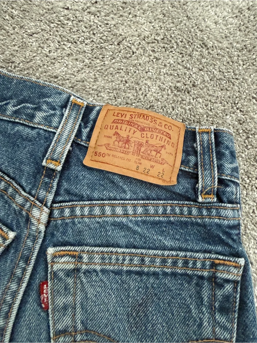 Vintage Levi's 550 Relaxed Fit Denim Jeans Kid's Size Slim 8